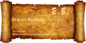 Rubin Botond névjegykártya